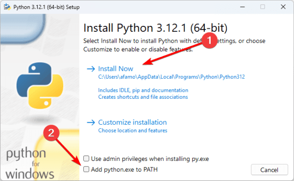 Install Python Windows 11