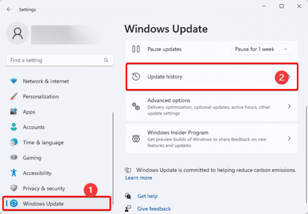 update history 2 600x417 - Best Fixes for Bad Image Error in Windows 11