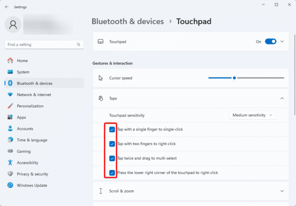 Disable Windows 11 Touchpad 