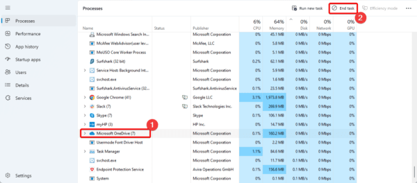 End task on Task manager 600x264 - Top Fixes When OneDrive is Not Showing in File Explorer in Windows 11