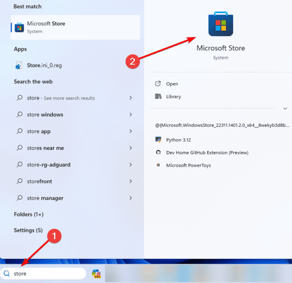 Microsoft Store 600x582 - Class Not Registered Windows 11 Error: Fixed