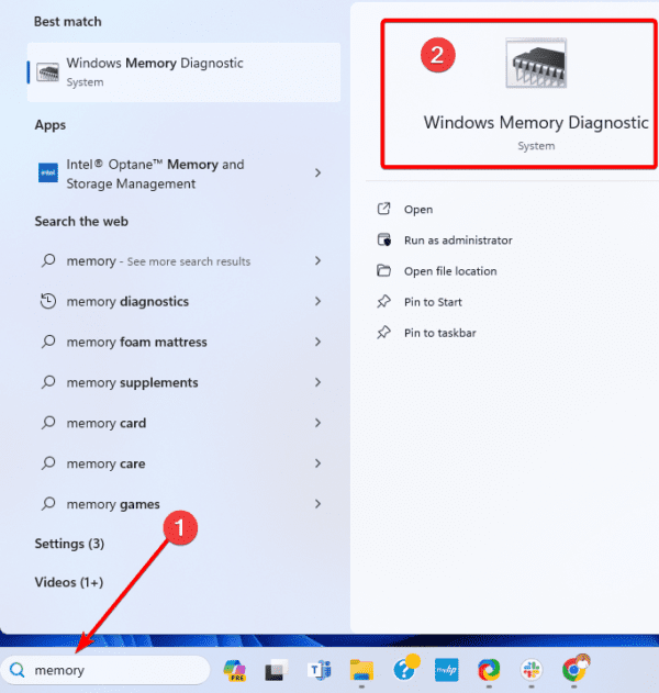 Windows mmemory diagnostic 600x631 - Bad Pool Caller on Windows 11: Fixed