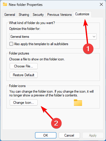 Customize icons Windows 11