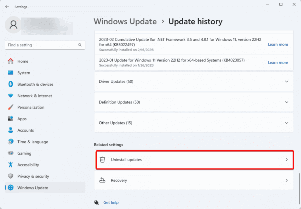 uninstall updates 600x418 - Windows 11 Task Manager Not Showing GPU Usage: Top Fixes