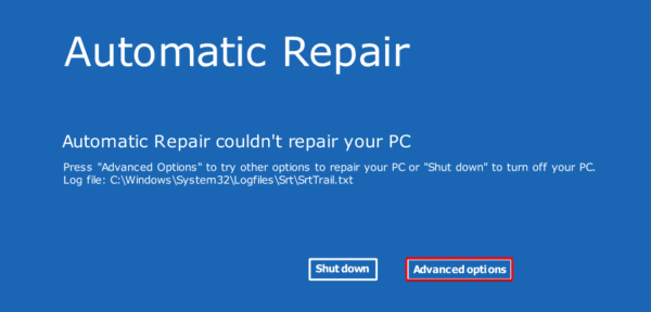 automatic repair couldn't repair your pc Windows 11