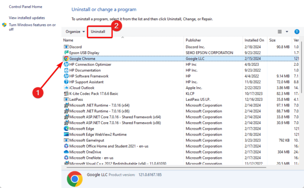 Chrome uninstall 600x371 - Can’t Print From Google Chrome on PC: Fixed