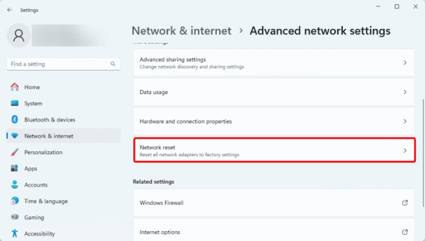 Network reset 600x341 - Top Fixes When Windows 11 WiFi Option Disappears