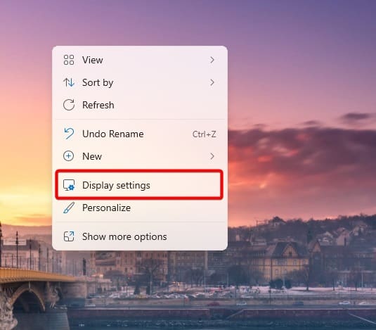 Open display settings on Windows 11 - Best Fixes for No HDMI Signal From Your Device in Windows 11