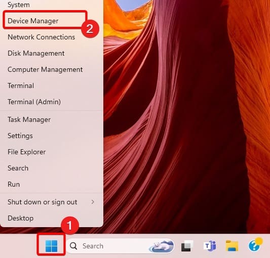 Opening the device manager