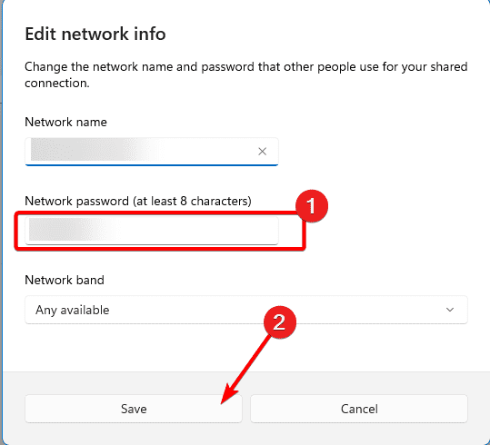 Save password - Hotspot Not Working In Windows 11: Fixed