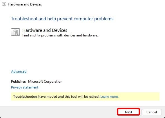 Starting the troubleshooter - Windows Key Not Working In Windows 11: Fixed