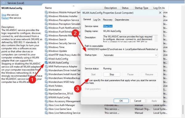 WLAN auto config 600x385 - Top Fixes When Windows 11 WiFi Option Disappears