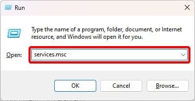 Open Services.msc  - Fix 0x000006d9 Printer Sharing Error in Windows: Fixed
