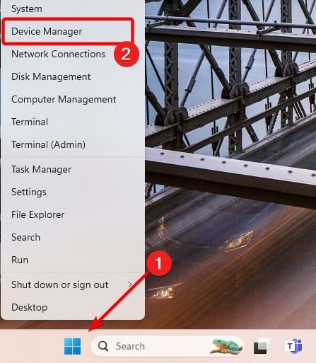 Open the device manager 1 - How to Disable USB Ports on Windows 11: Top Ways