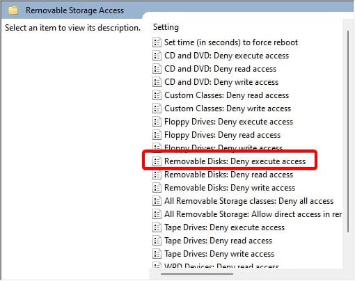 Port execute access - disable USB ports Windows 11