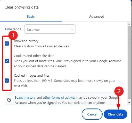 clear data - How to Fix YouTube Not Playing Videos in Windows 11