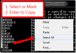 copy cmd - Copy Content From Command Prompt with Clip in Windows 7 [Tip]