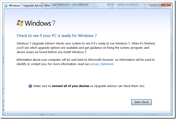 sshot365 - Windows 7 Upgrade Advisor Checks If Your PC Can Handle Windows 7