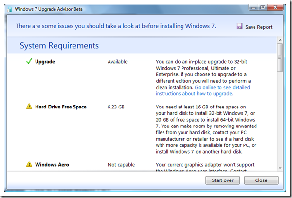 sshot367 - Windows 7 Upgrade Advisor Checks If Your PC Can Handle Windows 7